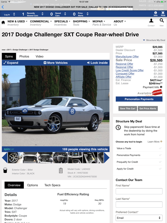 Dallas Dodge Chrysler Jeep RAM iPad screenshot 4 - Shopping app