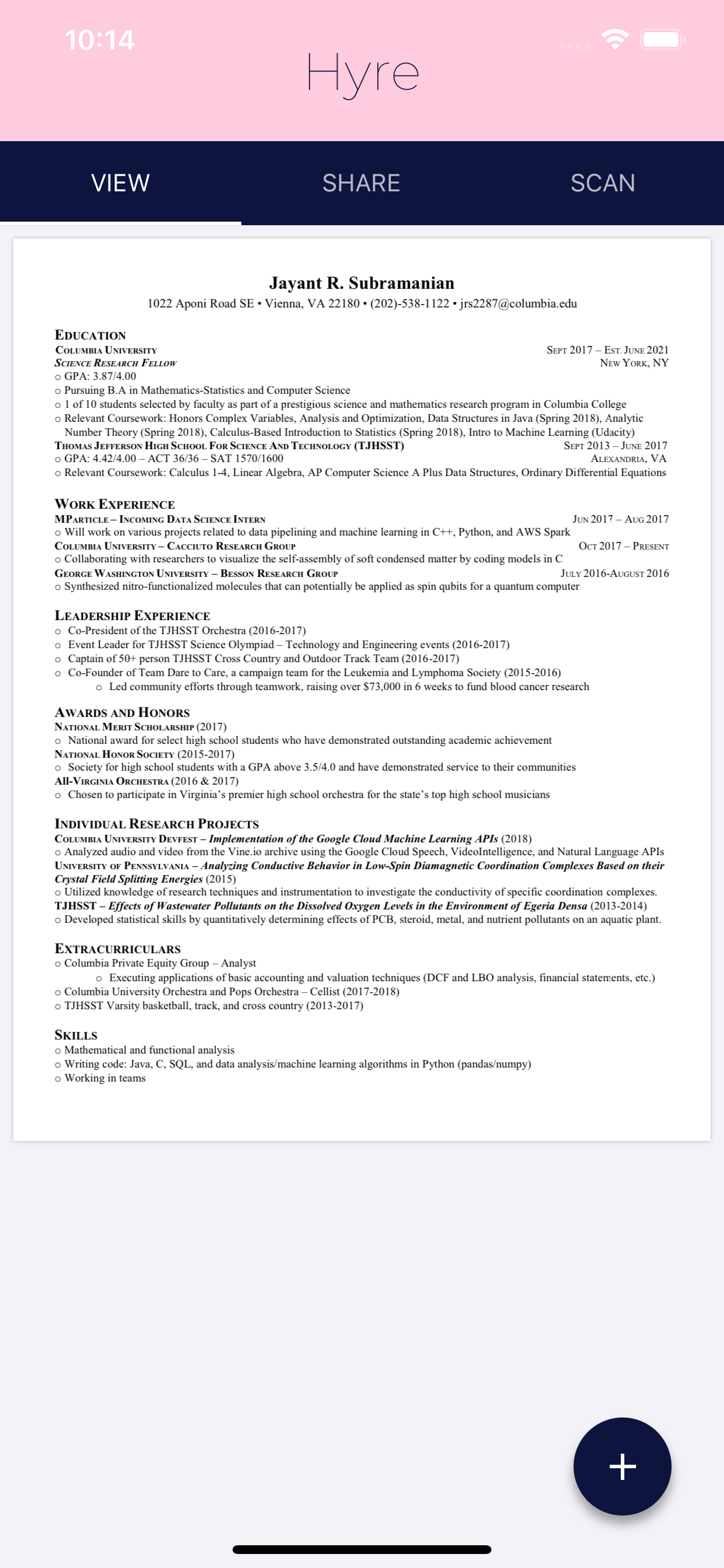 Hyre - Resumé Sharing screenshot 2