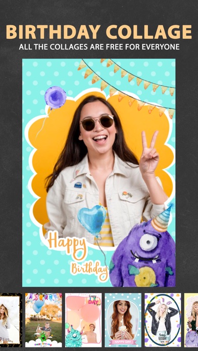 Screenshot #2 pour Birthday Pic Collage Editor