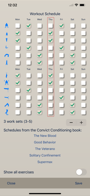 ‎Convict Conditioning Tracker Screenshot