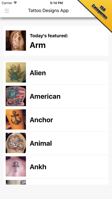 Tattoo Designs App Screenshot
