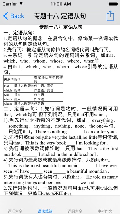 中考英语复习大全-词汇|语法|词组|作文 screenshot-3