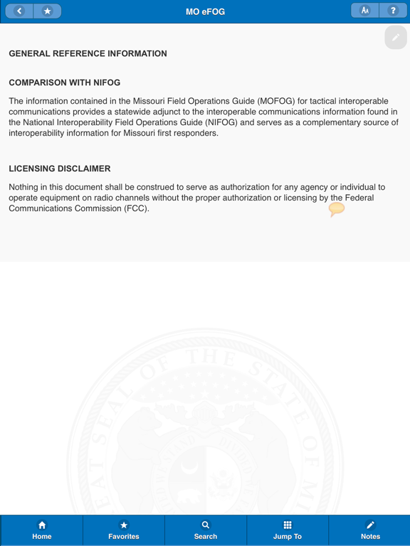 MO eFOG iPad screenshot 4 - Reference app