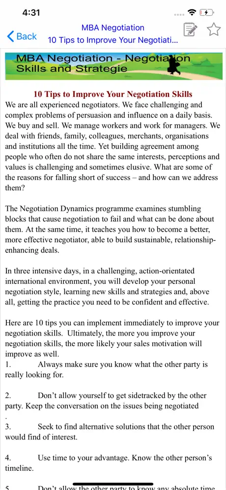 MBA Negotiation -