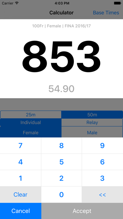 SwimX Pro - FINA Points Easy screenshot 2