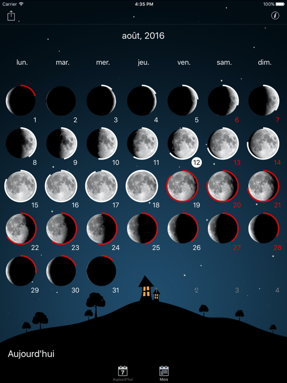 Screenshot #6 pour Calendrier phases de la lune