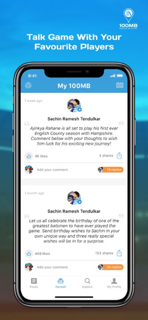 100MB - Sachin's Official App