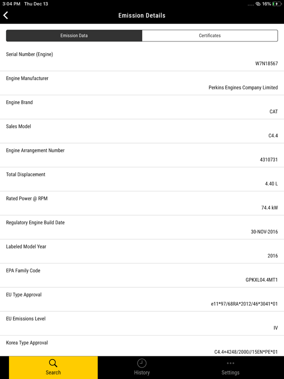 Screenshot #6 pour Cat® Emissions Compliance