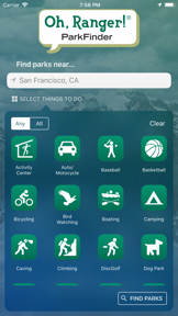 Oh, Ranger! ParkFinder™ screenshot
