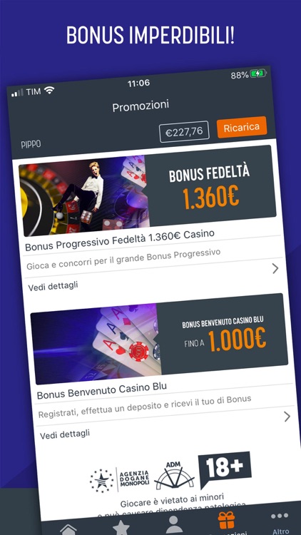 Bonus casino blu snai