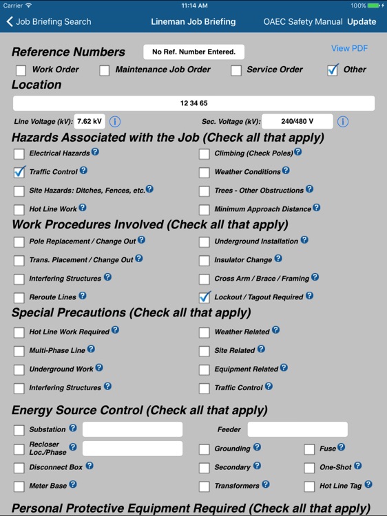 Oklahoma Lineman Job Briefing