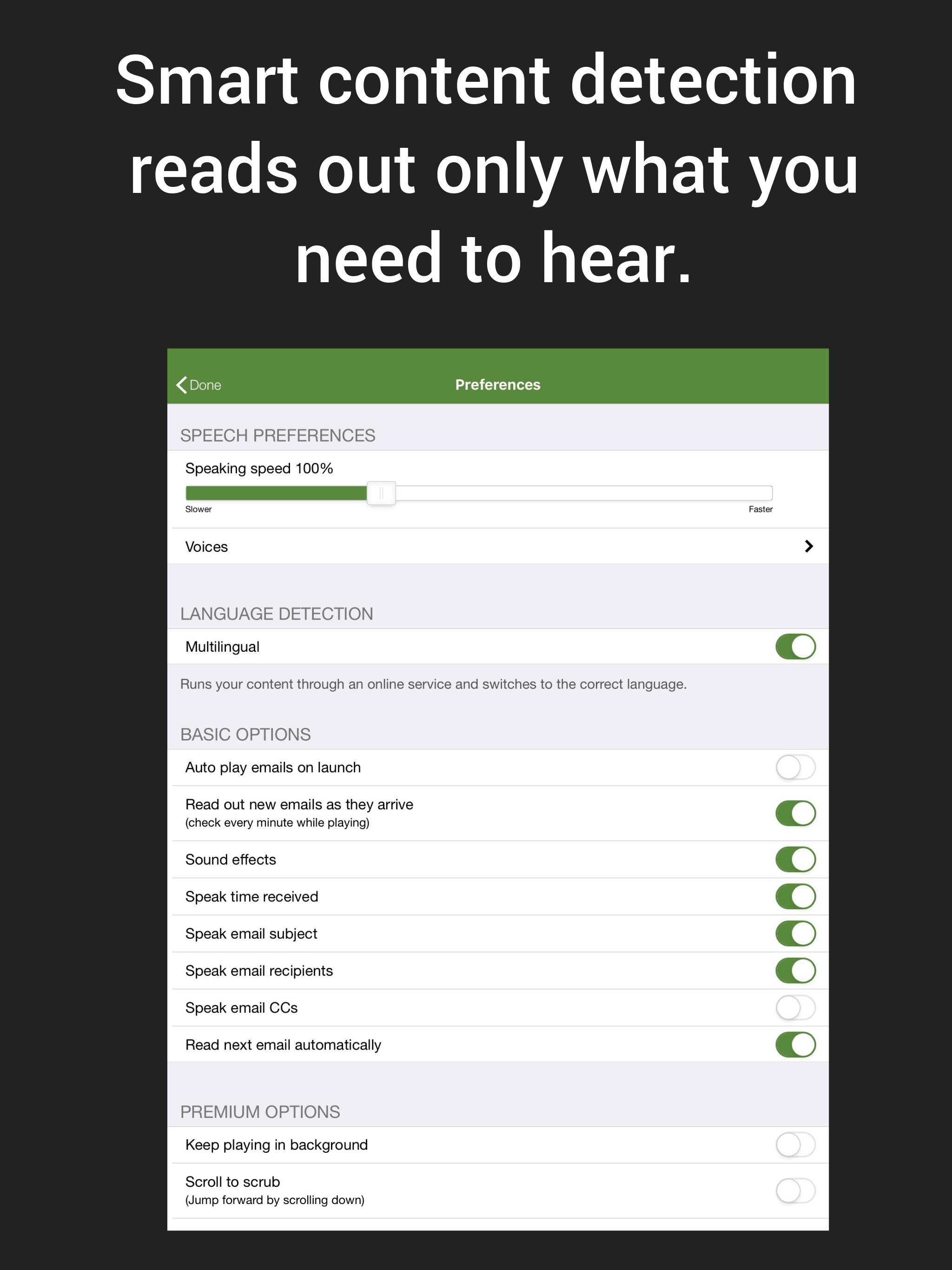 Speaking Email - voice reader