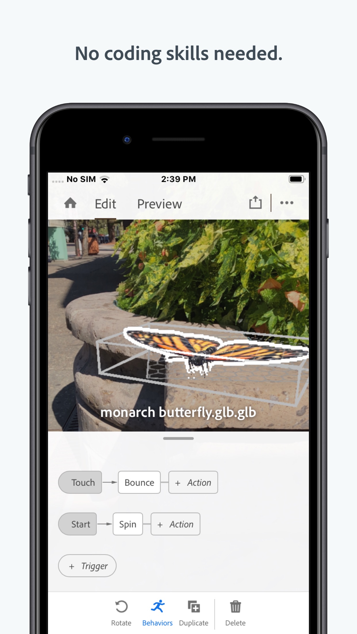 Screenshot do app Adobe Aero