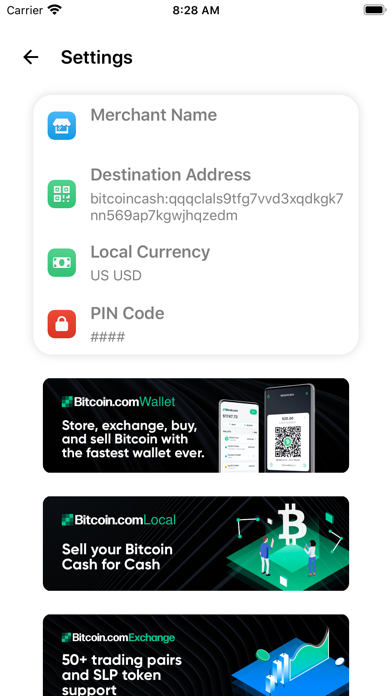 Bitcoin Cash Register Screenshot