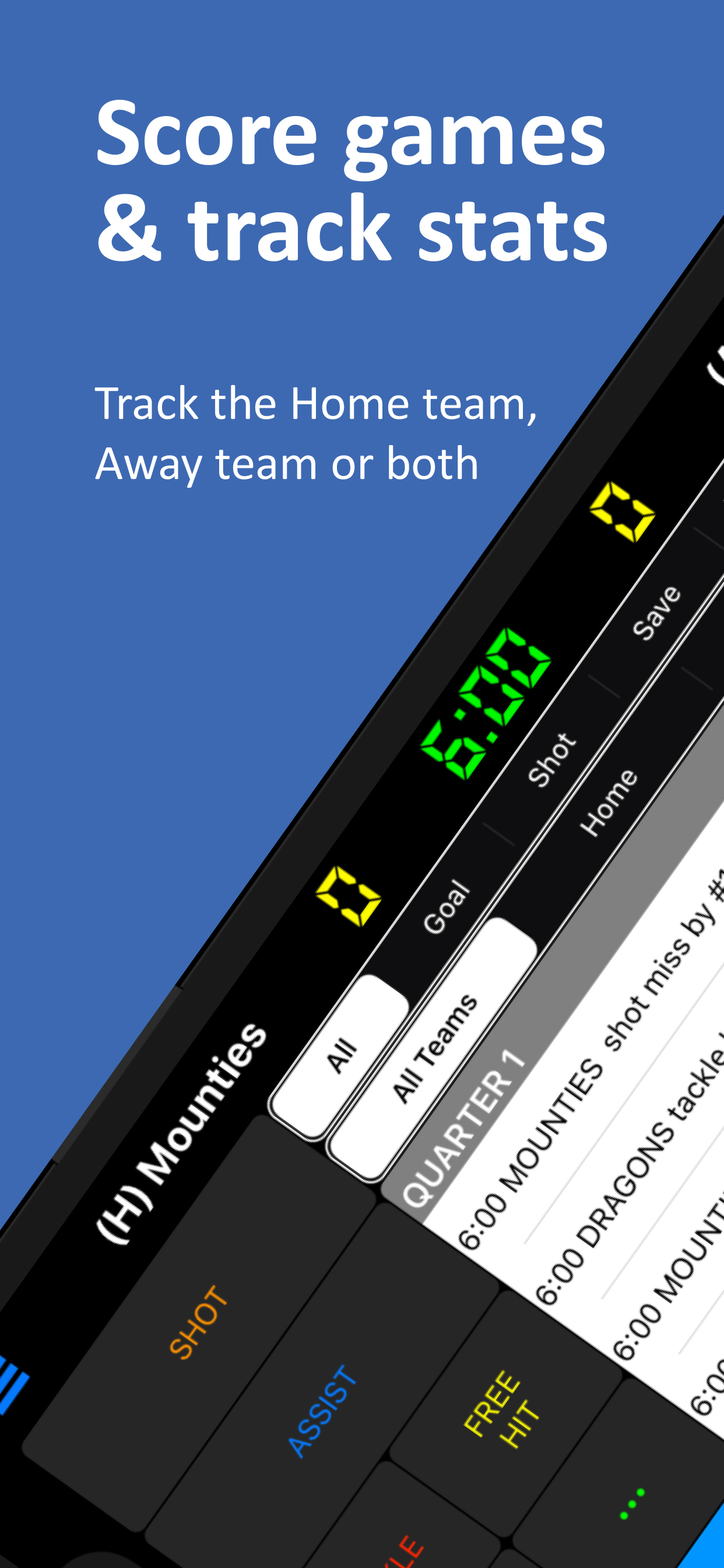 Field Hockey Scorebook + Stats