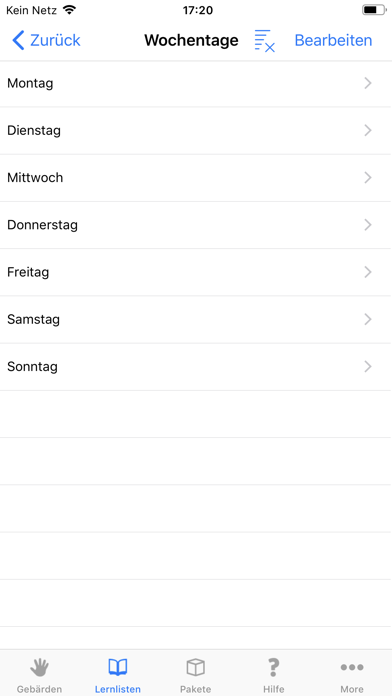 Gebärdensprache Wörterbuch Screenshot