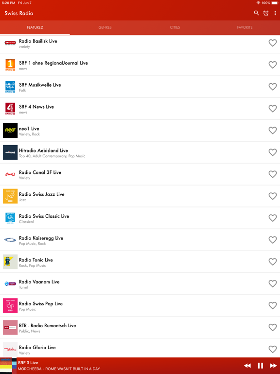 +Swiss Radio iPad screenshot