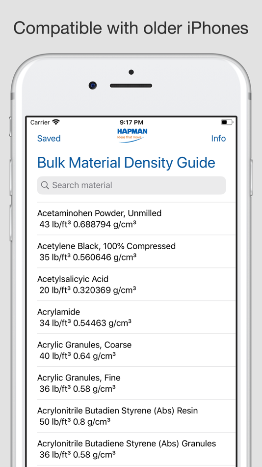 Bulk Material Density Guide (iOS) By: Sean Patterson Bulk Material Density Guide (iOS) By: Sean Patterson