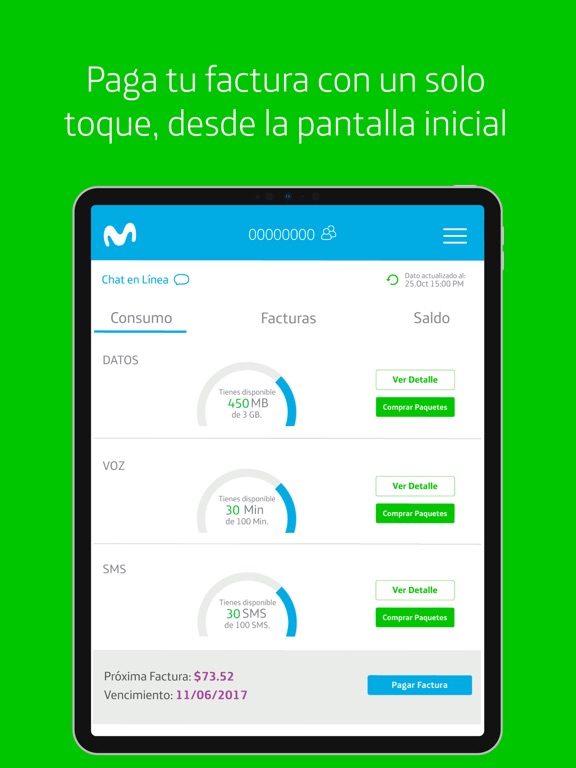 Mi Movistar El Salvador iPad screenshot 6 - Productivity app