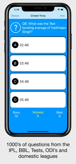 Game screenshot Cricket Trivia - Quiz Game apk