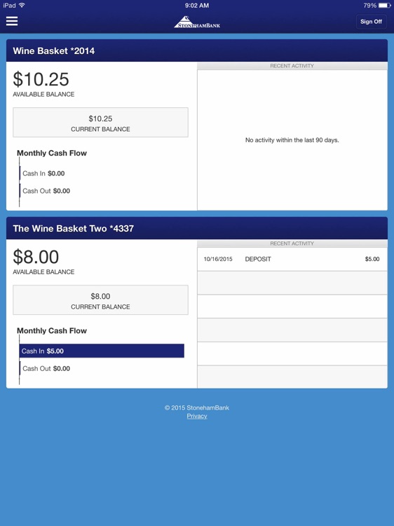 StonehamBank Business for iPad