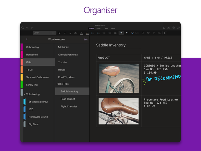 ‎Microsoft OneNote Capture d'écran