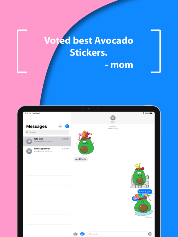 AvoCa-Do: Ninja Avocado iPad screenshot 4 - Stickers app