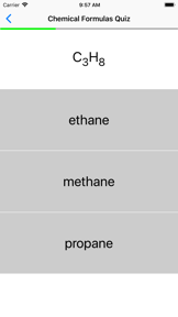 Chemical Formulas Quiz screenshot