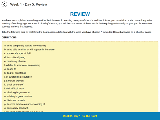 1100 Words You Need to Know... iPad screenshot 4 - Education app