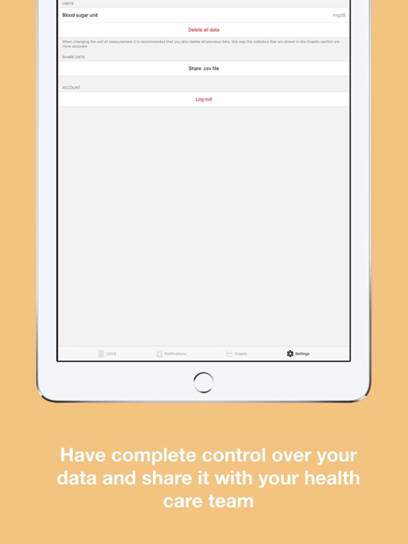 Diabetes Logs iPad screenshot 4 - Health & Fitness app
