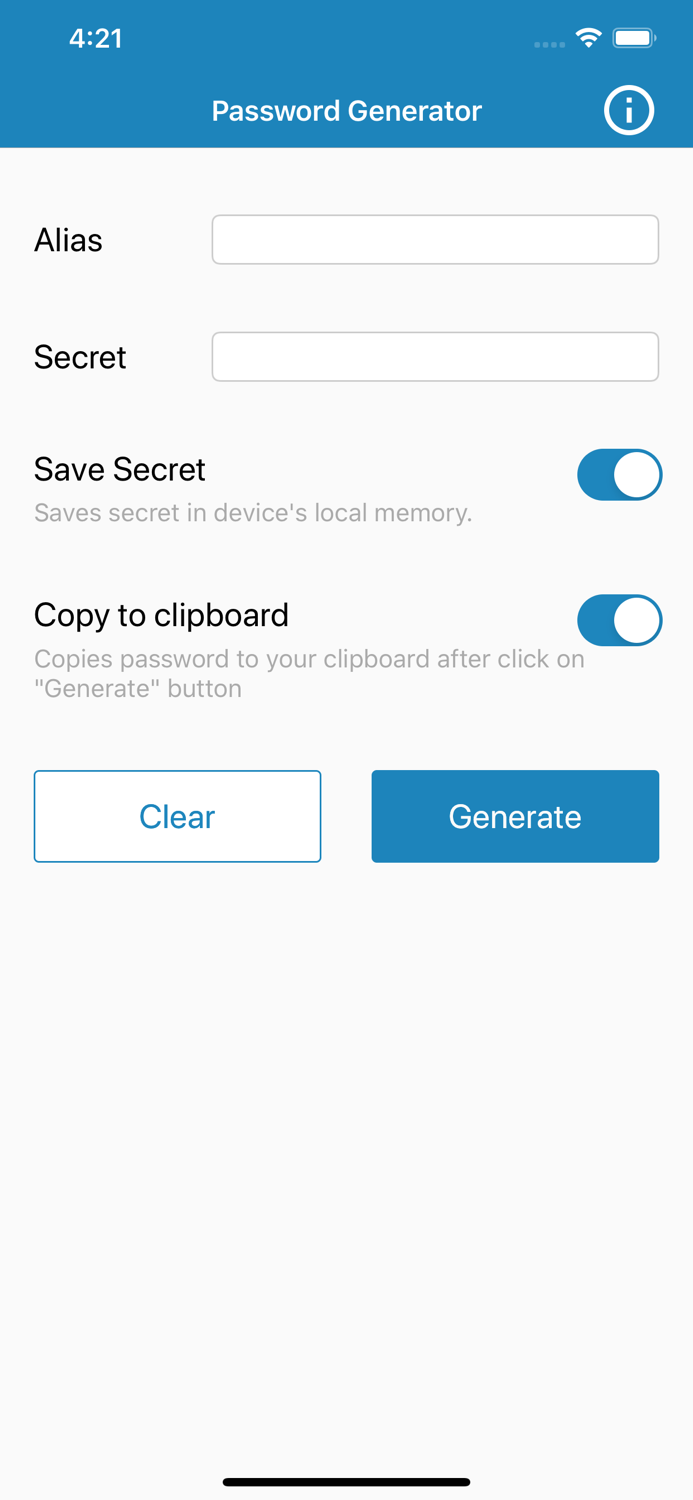 Password Generator on the fly