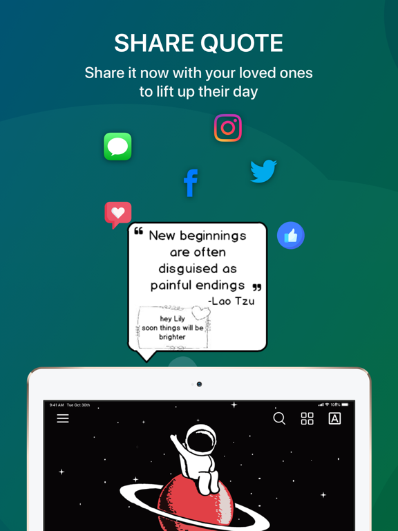 Inspiration - Quotes Reminders iPad screenshot 6 - Lifestyle app