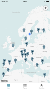 Pinport - travel map screenshot