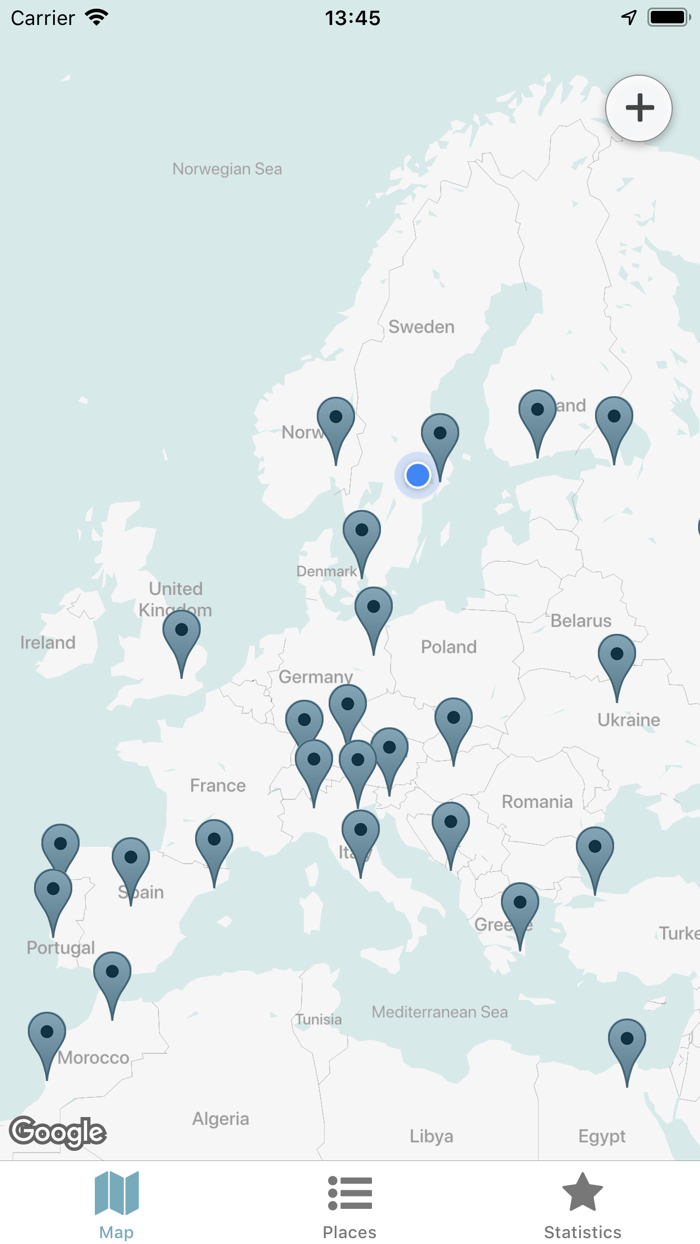 Pinport - travel map