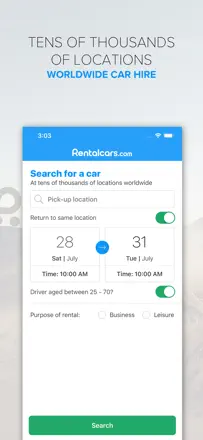 Rentalcars.com Car rental Appのスクリーンショット（1/5）