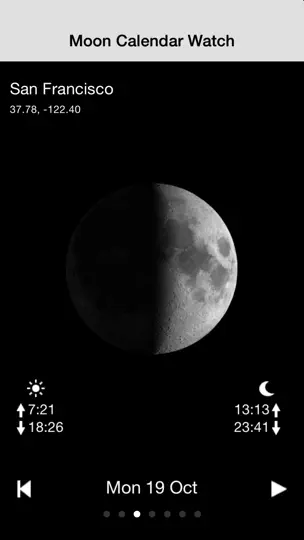 Captura de pantalla de Moon Calendar Watch en iPhone 2