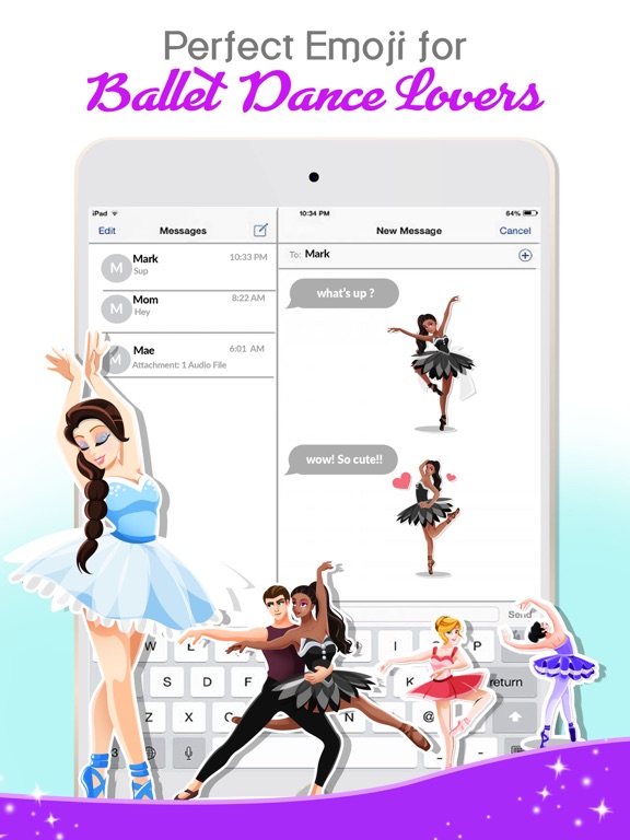 Screenshot #4 pour Ballerina Dance Emoji Keyboard