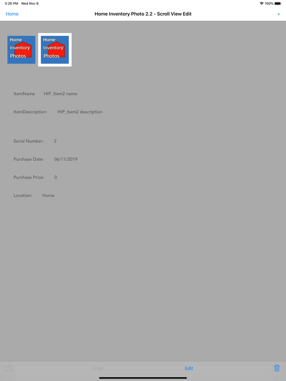 Home Inventory Photos iPad screenshot 5 - Productivity app