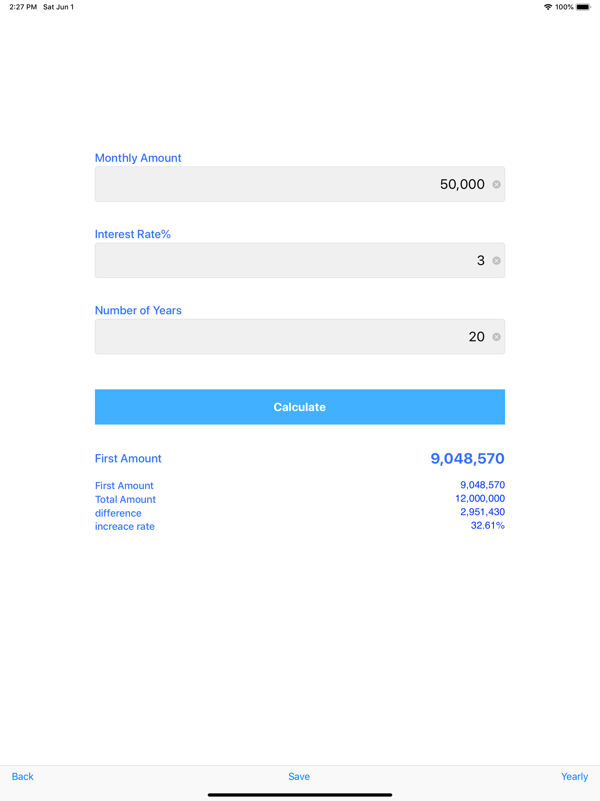 Asset  calculation