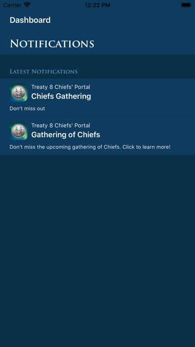 Treaty 8 Chiefs' Portal Screenshot