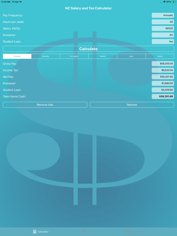 Screenshot #4 pour NZ Salary and Tax Calculator