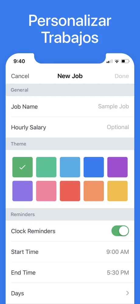 Hours: Tiempo de Trabajo