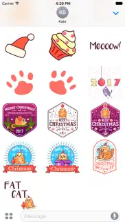 fat cat christmas stickers iphone screenshot 4