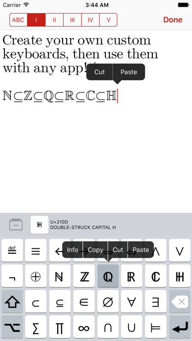Unicode Pad Pro with keyboards Screenshots