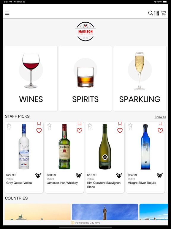 Madison Wine & Spirits iPad screenshot 2 - Shopping app