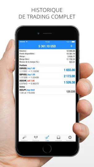 Capture d'écran de MetaTrader 4 sur iPhone 5