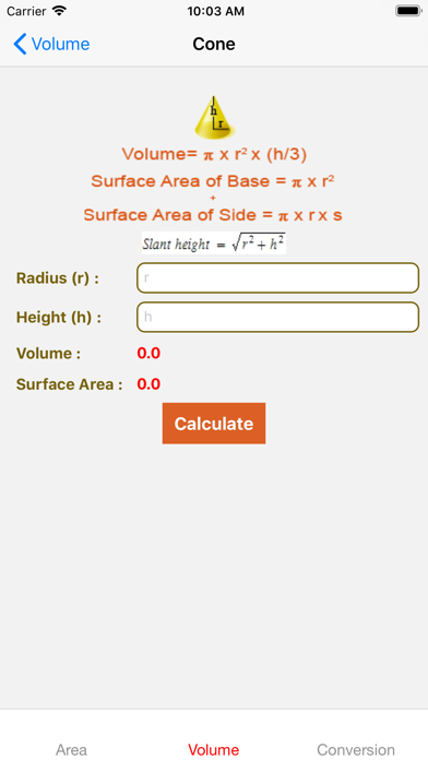 Area Volume and Conversion screenshot 7