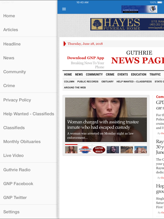 Screenshot #5 pour Guthrie News Page