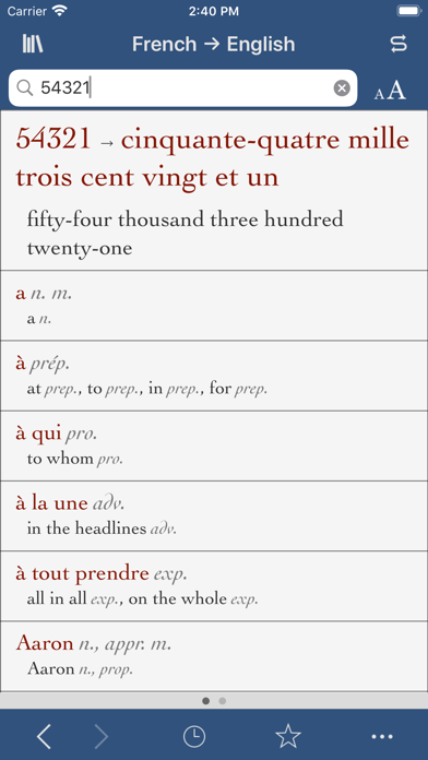 Ultralingua French-English Screenshot