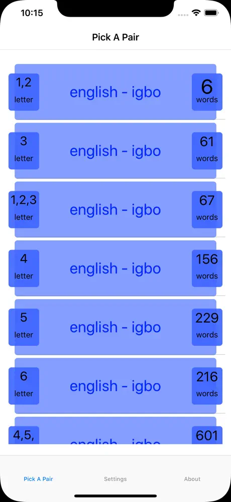 PickAPair Igbo - English